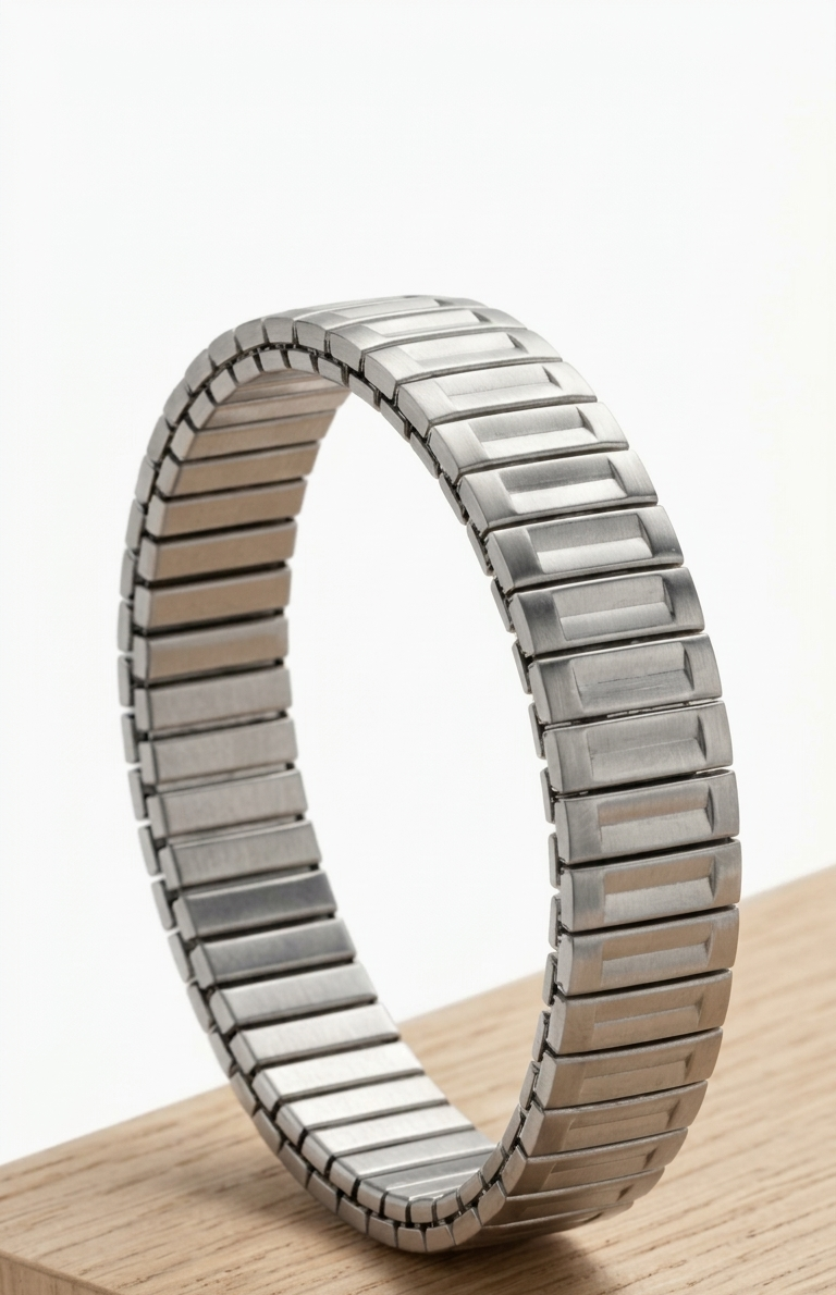 Stainless Steel Stretch Bracelet – Silver Expandable Cuff for Men & Women