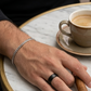 The Vincent | Silver Cuban Chain Bracelet & Matte Black Ring Set – Premium Stainless Steel Men's Jewelry