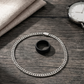 The Vincent | Silver Cuban Chain Bracelet & Matte Black Ring Set – Premium Stainless Steel Men's Jewelry