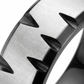 Men's Black & Silver Tungsten Carbide Ring – Faceted Diagonal Design Wedding Band