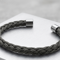 Men's Braided Stainless Steel Cable Cuff Bracelet