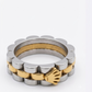 Royal Crown Chain-Link Ring Gold Plated Two-Tone Stainless Steel