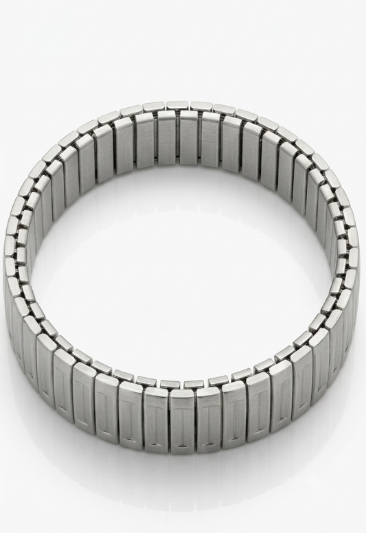 Stainless Steel Stretch Bracelet – Silver Expandable Cuff for Men & Women