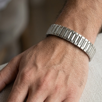 Stainless Steel Stretch Bracelet – Silver Expandable Cuff for Men & Women