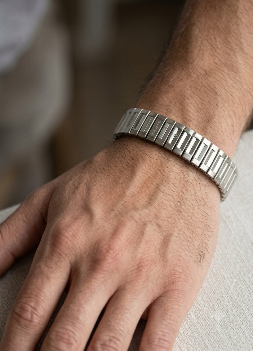 Stainless Steel Stretch Bracelet – Silver Expandable Cuff for Men & Women